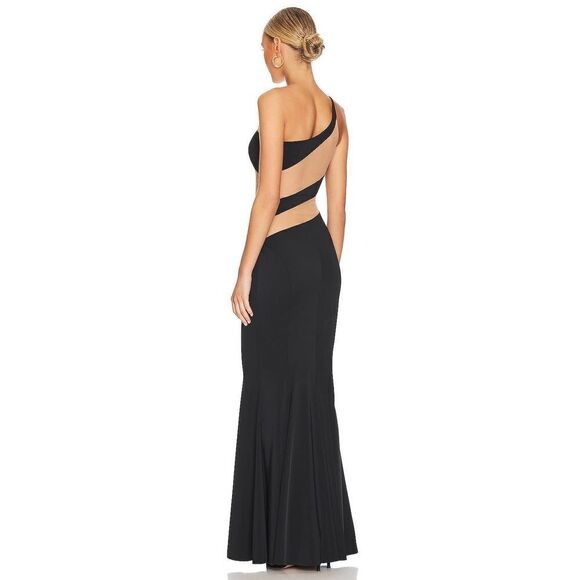 Norma Kamali Snake Mesh Fishtail Gown in Black L EU40 - Picture 3 of 9